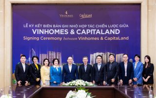 Lễ ký kết hợp tác chiến lược giữa Vinhomes và CapitaLand, mở đường cho dự án The Fullton CapitaLand tại Bắc Việt Nam.